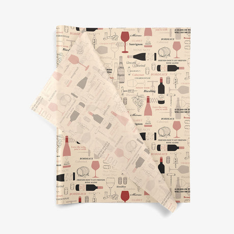 Wine Not? SatinWrap printed tissue paper, folded sheets