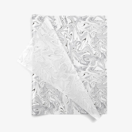 Black Marble SatinWrap printed tissue paper, folded sheets