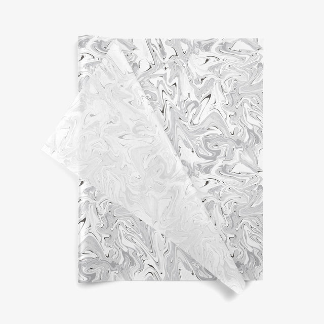 Black Marble SatinWrap printed tissue paper, folded sheets