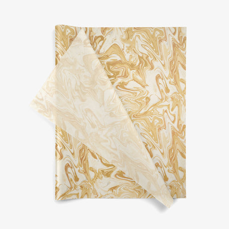 Gold Marble SatinWrap printed tissue paper, folded sheets