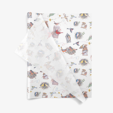 Birds' Nests SatinWrap printed tissue paper, folded sheets