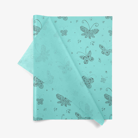 Butterflies SatinWrap printed tissue paper, folded sheets