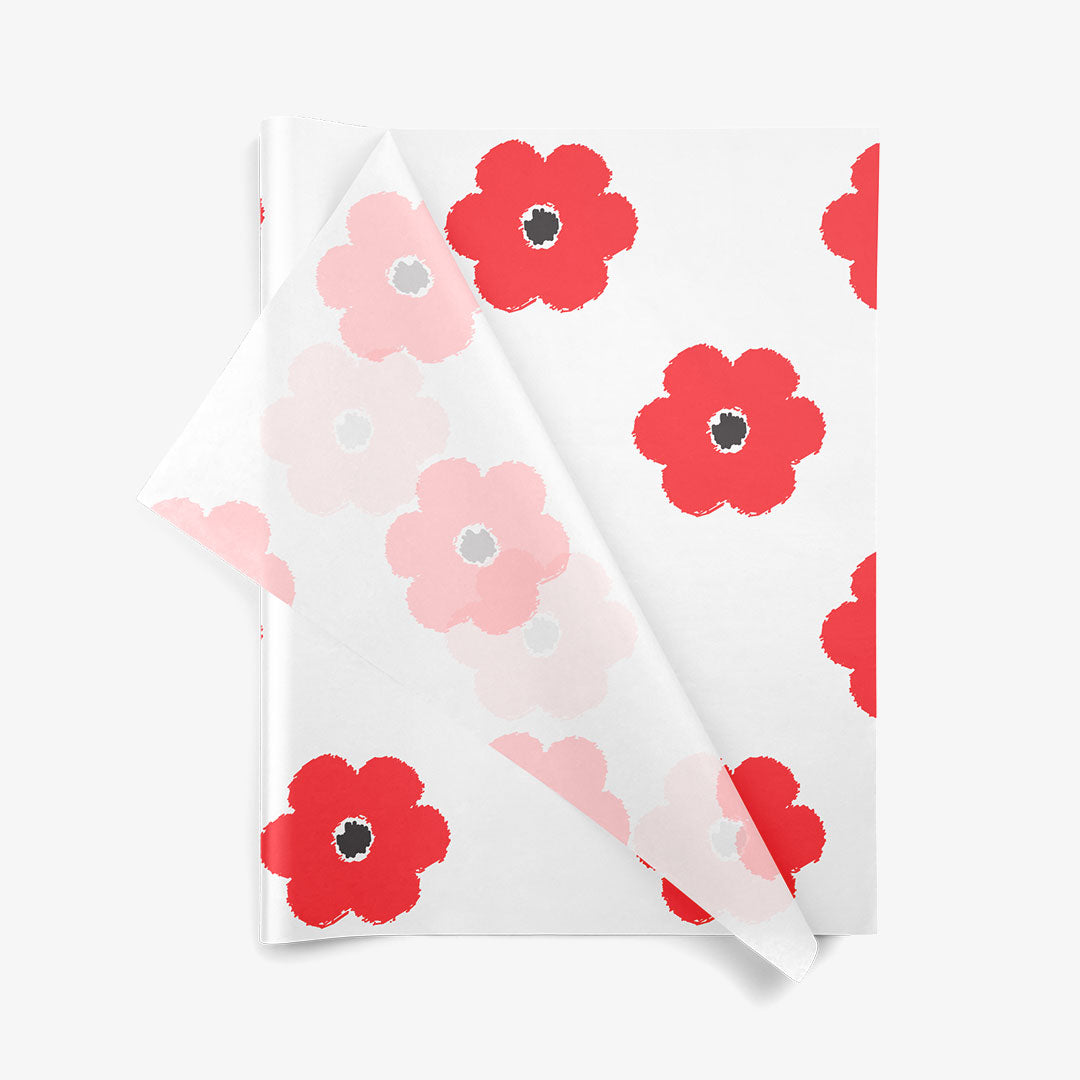 Flowers At Large SatinWrap printed tissue paper, folded sheets