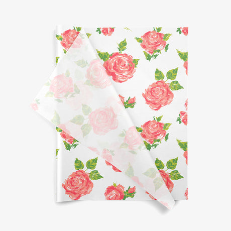 Cottage Rose SatinWrap printed tissue paper, folded sheets