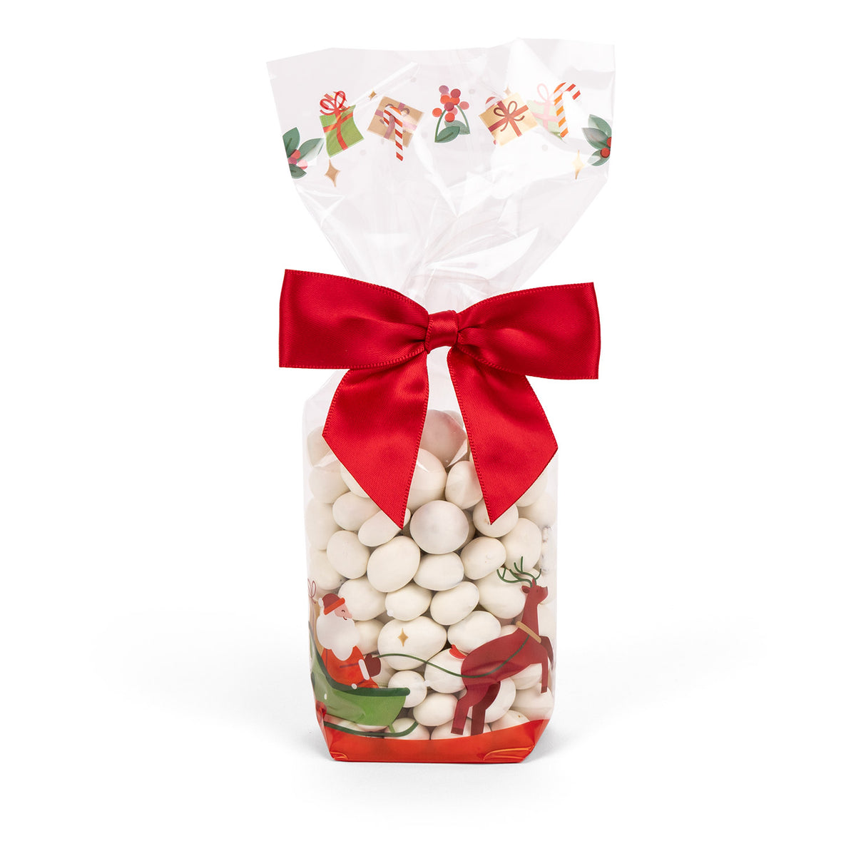 Santa's Sleigh - Hard Bottom Candy Bag - 2-5/8 x 1-7/8 x 10-1/4"
