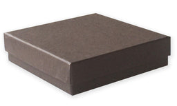 Matte Chocolate Embossed - Jewelry Box - 3-1/2 x 3-1/2 x 7/8"