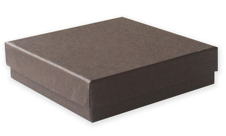 Matte Chocolate Embossed - Jewelry Box - 3-1/2 x 3-1/2 x 1-7/8"