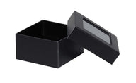 Black - Window Gourmet Gift Box - 3-1/2 x 3-1/2 x 2"