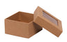 Kraft Stripes - Window Gourmet Gift Box - 3-1/2 x 3-1/2 x 2"