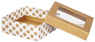 Metallic Gold Dots - Window Gourmet Gift Box - 5-1/2 x 5-1/2 x 2"