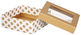 Metallic Gold Dots - Window Gourmet Gift Box - 5-1/2 x 5-1/2 x 2"