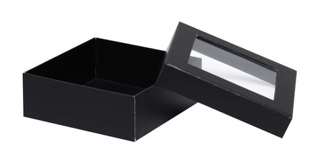 Black - Window Gourmet Gift Box - 5-1/2 x 5-1/2 x 2"