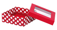 Red & White Dots - Window Gourmet Gift Box - 5-1/2 x 5-1/2 x 2"