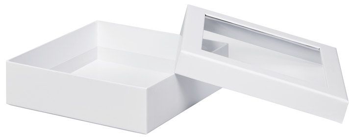 White - Window Gourmet Gift Box - 7-1/2 x 7-1/2 x 2"