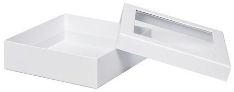 White - Window Gourmet Gift Box - 7-1/2 x 7-1/2 x 2"