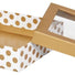 Metallic Gold Dots - Window Gourmet Gift Box - 7-1/2 x 7-1/2 x 2"