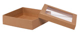 Kraft Stripes - Window Gourmet Gift Box - 7-1/2 x 7-1/2 x 2"