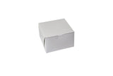 White - 1 Pc. Cake Box - 6-1/2 x 6-1/2 x 4"