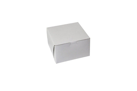 White - 1 Pc. Cake Box - 6-1/2 x 6-1/2 x 4"