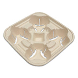 World Centric Fiber Cup Carriers, 8 oz to 22 oz Cups, Four Cups, Natural, 600/Carton