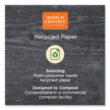 World Centric 100 Percent PCW Recycled Paper Towels, 1-Ply, 9 x 9, Natural, 250/Pack, 16 Packs/Carton