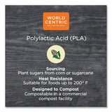 World Centric PLA Rectangular Deli Container Lids, 6.5 x 7.5 x 0.3, Clear, Plastic, 600/Carton