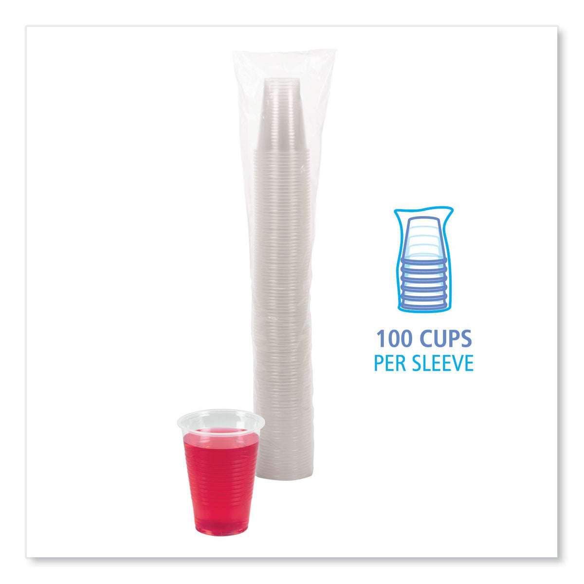 Boardwalk Translucent Plastic Cold Cups, 9 oz, Polypropylene, 100/Pack