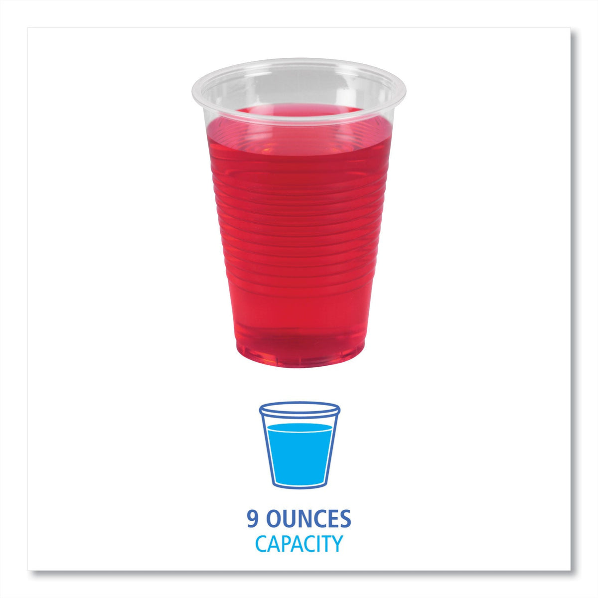 Boardwalk Translucent Plastic Cold Cups, 9 oz, Polypropylene, 100/Pack