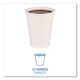 Boardwalk Paper Hot Cups, 12 oz, White, 50 Cups/Sleeve, 20 Sleeves/Carton