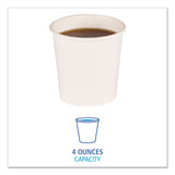 Boardwalk Paper Hot Cups, 4 oz, White, 20 Cups/Sleeve, 50 Sleeves/Carton