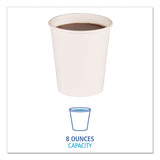 Boardwalk Paper Hot Cups, 8 oz, White, 20 Cups/Sleeve, 50 Sleeves/Carton