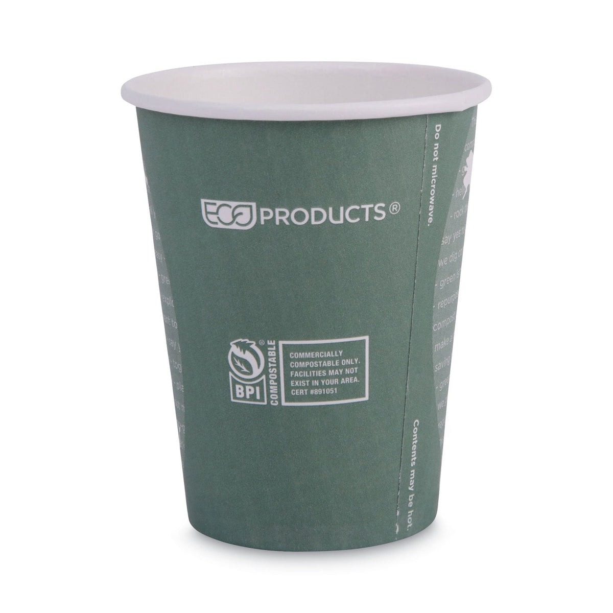 Eco-Products World Art Renewable and Compostable Hot Cups, 12 oz, 50/Pack, 20 Packs/Carton