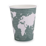 Eco-Products World Art Renewable and Compostable Insulated Hot Cups, PLA, 12 oz, 40/Packs, 15 Packs/Carton