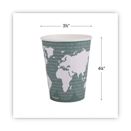 Eco-Products World Art Renewable and Compostable Insulated Hot Cups, PLA, 12 oz, 40/Packs, 15 Packs/Carton