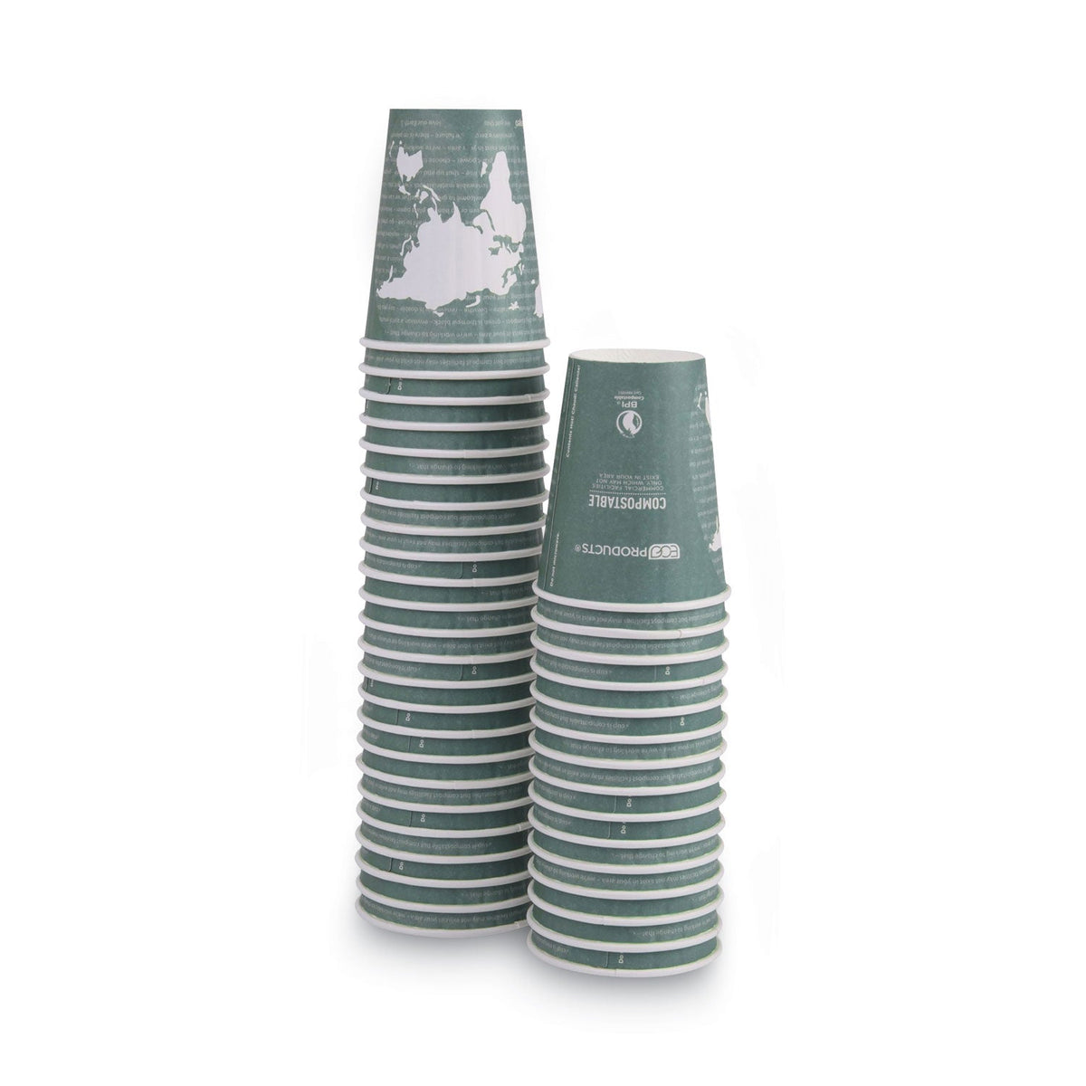 Eco-Products World Art Renewable and Compostable Insulated Hot Cups, PLA, 12 oz, 40/Packs, 15 Packs/Carton
