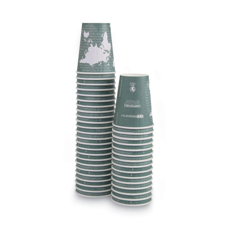 Eco-Products World Art Renewable and Compostable Insulated Hot Cups, PLA, 12 oz, 40/Packs, 15 Packs/Carton