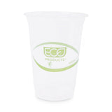 Eco-Products GreenStripe Renewable and Compostable Cold Cups, 16 oz, Clear, 50/Pack, 20 Packs/Carton