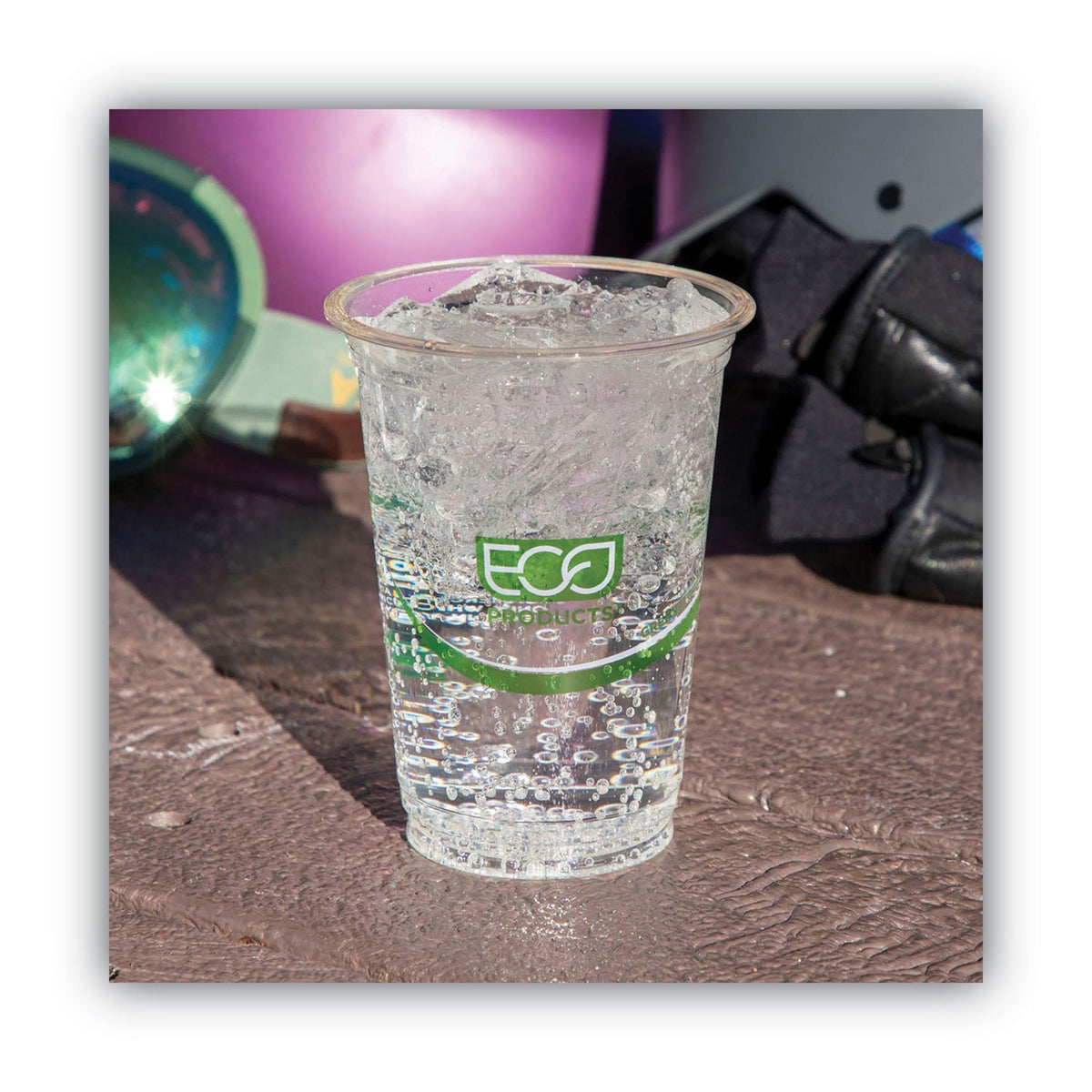 Eco-Products GreenStripe Renewable and Compostable Cold Cups, 16 oz, Clear, 50/Pack, 20 Packs/Carton