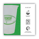 Eco-Products GreenStripe Renewable and Compostable Cold Cups Convenience Pack, Clear, 16 oz, 50/Pack