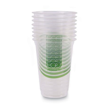 Eco-Products GreenStripe Renewable and Compostable Cold Cups Convenience Pack, Clear, 16 oz, 50/Pack