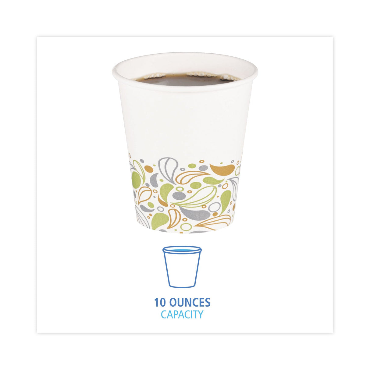 Boardwalk Deerfield Printed Paper Hot Cups, 10 oz, 50 Cups/Sleeve, 20 Sleeves/Carton