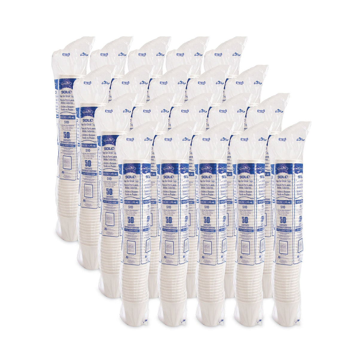 Dart Single-Sided Poly Paper Hot Cups, 10 oz, White, 1,000/Carton