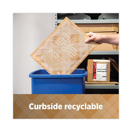 Scotch Curbside Recyclable Padded Mailer, #0, Bubble Cushion, Self-Adhesive Closure, 7 x 11.25, Natural Kraft, 100/Carton
