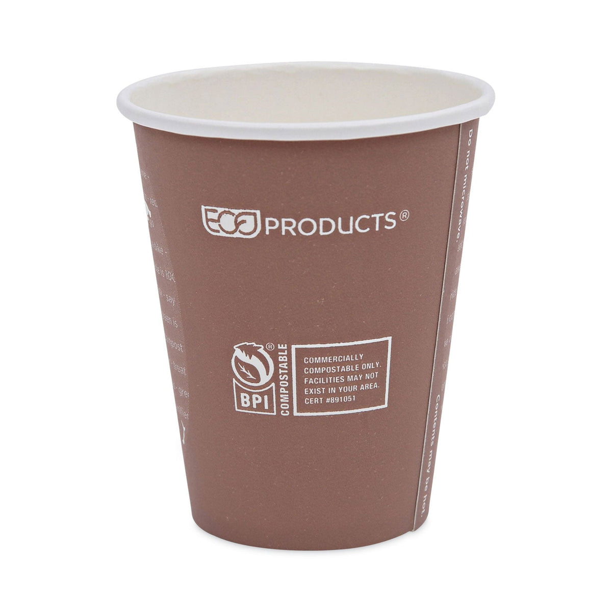 Eco-Products World Art Renewable and Compostable Hot Cups, 8 oz, Plum, 50/Pack