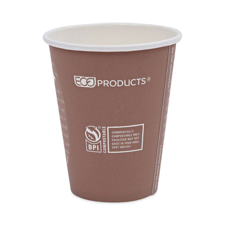 Eco-Products World Art Renewable and Compostable Hot Cups, 8 oz, Plum, 50/Pack