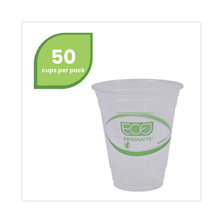 Eco-Products GreenStripe Renewable and Compostable Cold Cups, 12 oz, Clear, 50/Pack, 20 Packs/Carton