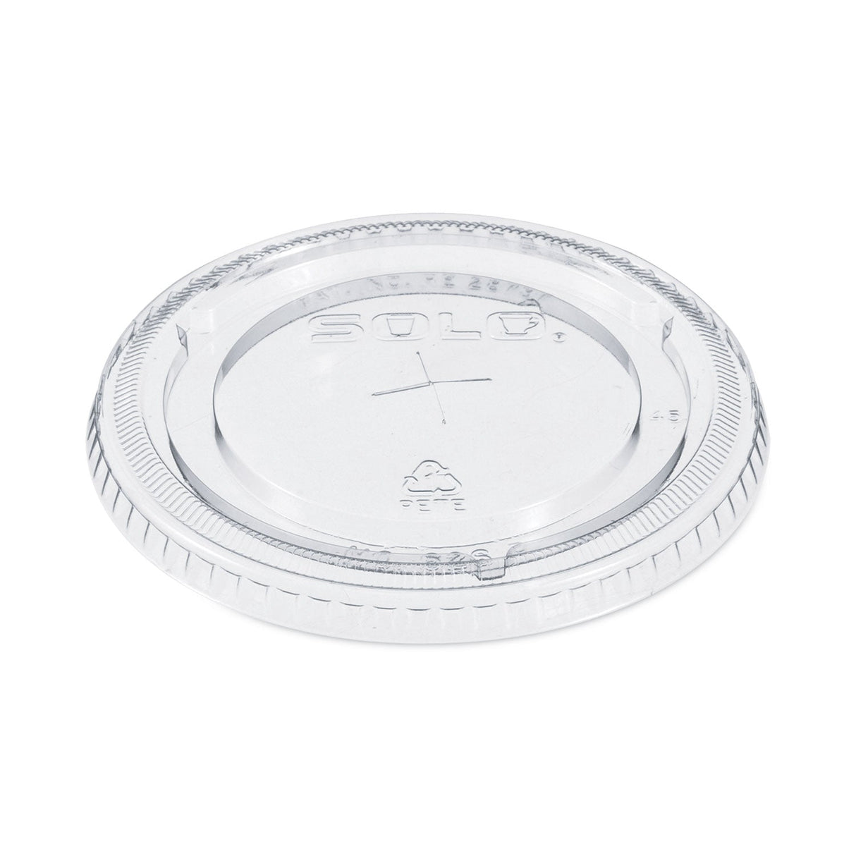Dart PETE Flat Straw-Slot Cold Cup Lids, Fits 16 oz to 24 oz, Clear, 100/Pack