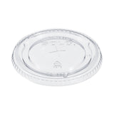 Dart PETE Flat Straw-Slot Cold Cup Lids, Fits 16 oz to 24 oz, Clear, 100/Pack