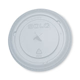 Dart PETE Flat Straw-Slot Cold Cup Lids, Fits 16 oz to 24 oz, Clear, 100/Pack
