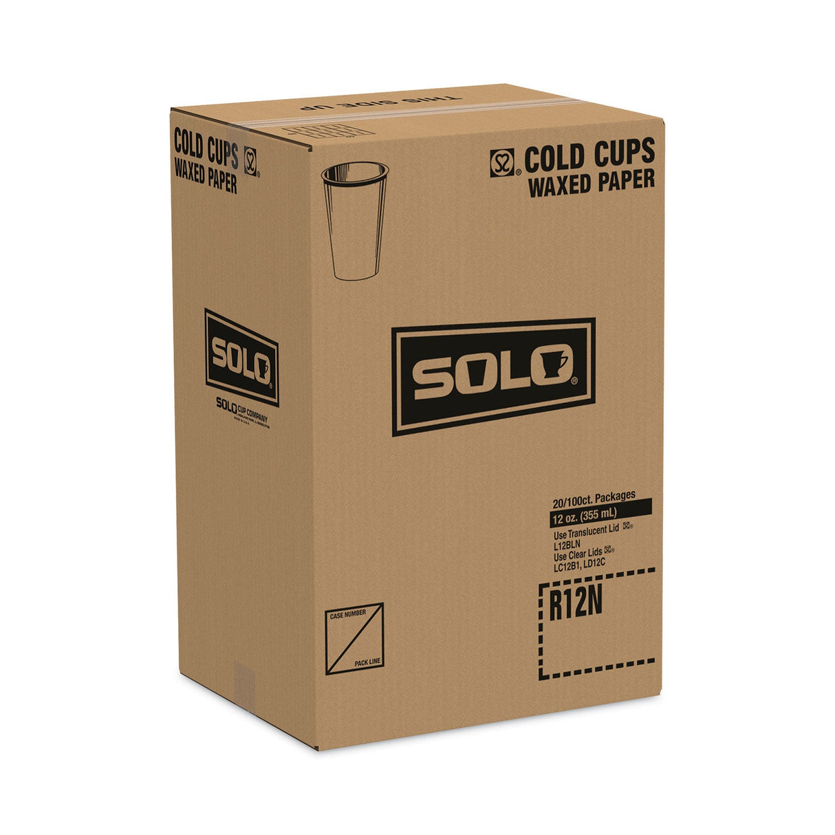 Dart Symphony Treated-Paper Cold Cups, 12 oz, White/Beige/Red, 100/Bag, 20 Bags/Carton